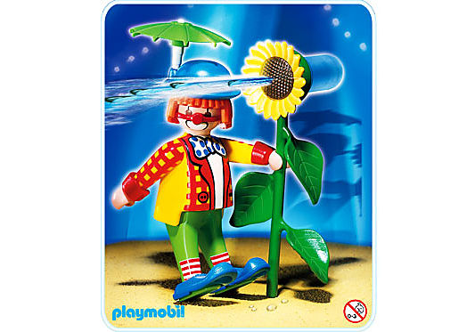 4238-A Clown avec fleur lance-eau detail image 1