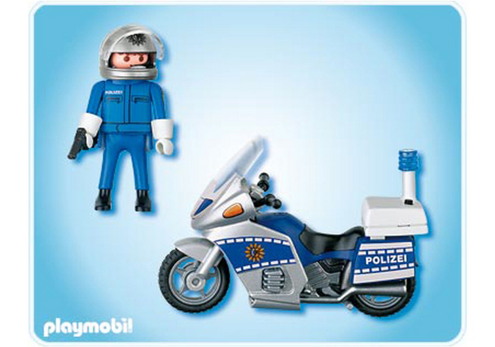 Playmobil 4261 Polizei Motorrad mit Blinklicht Zubehör Polizeistation 117 