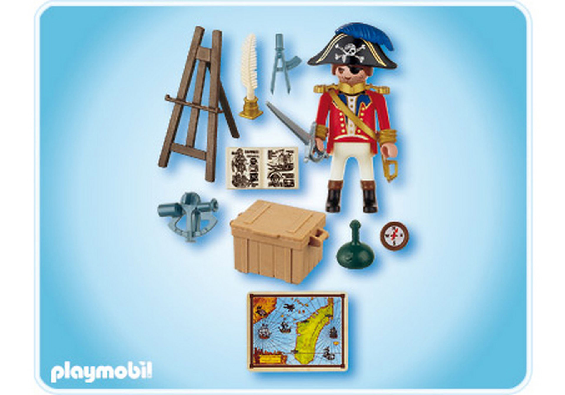 4293-A Capitaine pirate avec carte zoom image2