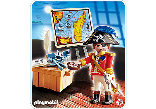 4293-A Capitaine pirate avec carte detail image 1
