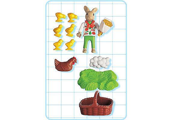 4452-A Osterhäschen mit Huhn und Kükenschar detail image 2
