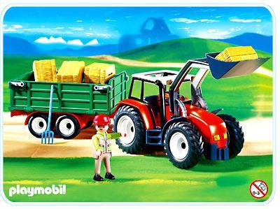playmobil tracteur rouge