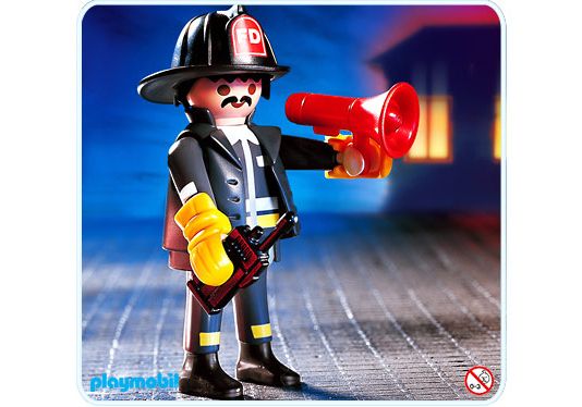Playmobil pompier américain gris 