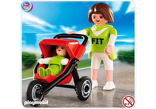 Maman Avec Bebe Et Poussette 4697 A Playmobil