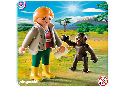 4757-A Tierpflegerin mit Gorilla-Baby detail image 1