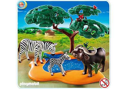 4828-A Kaffernbüffel mit Zebras detail image 1