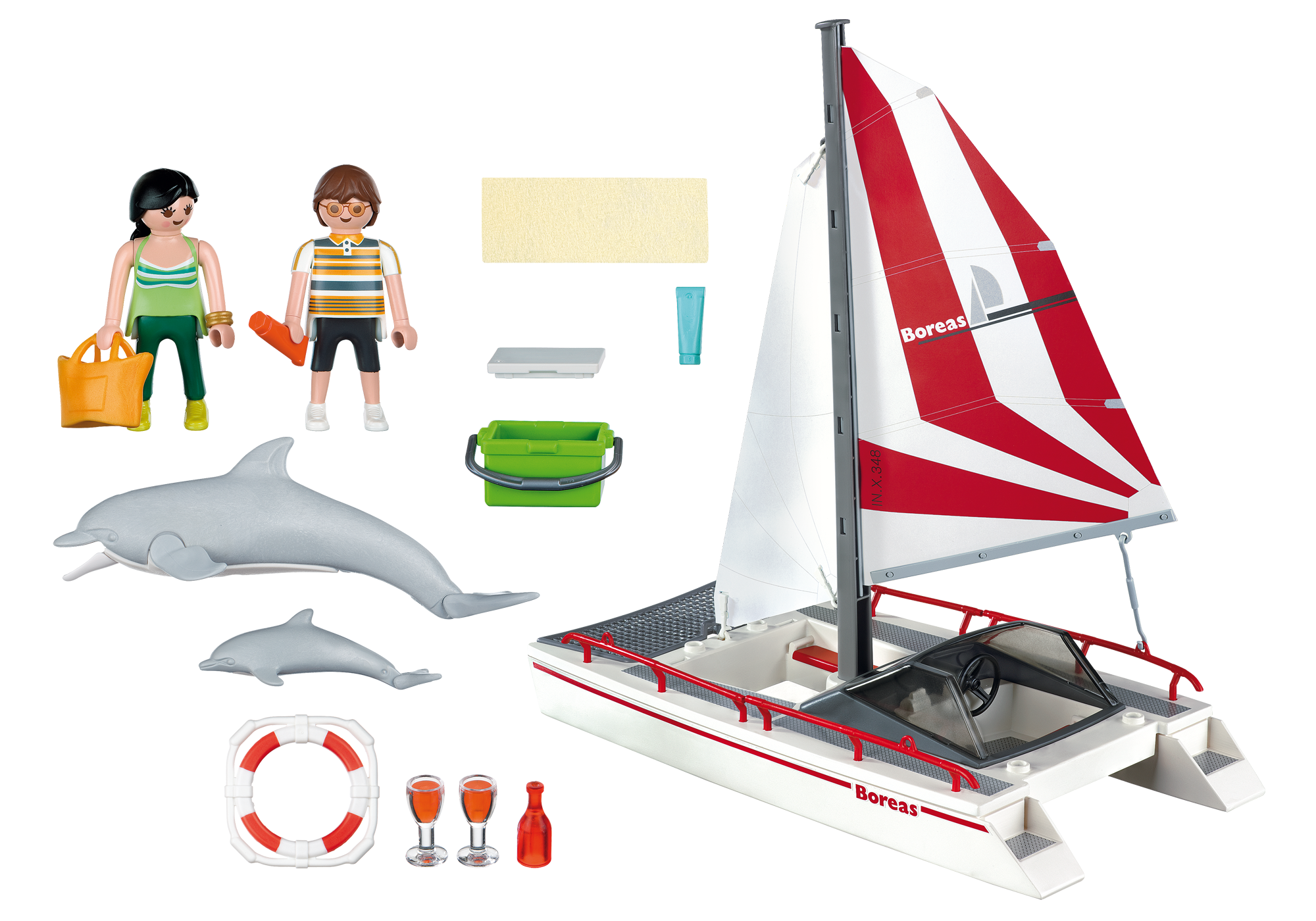 playmobil catamaran a fond de verre