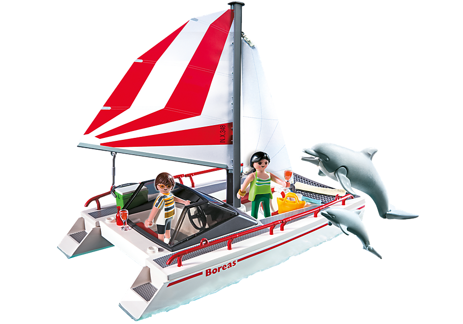 5130 Catamaran met dolfijnen detail image 1