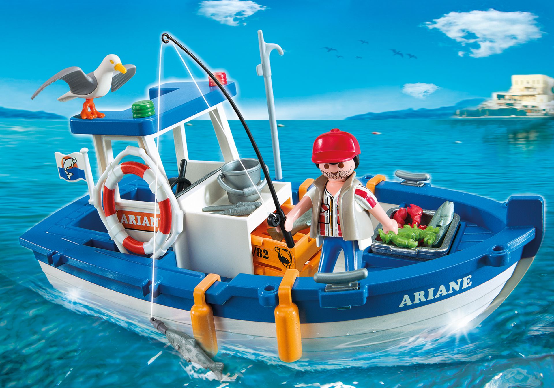 Playmobil poisson x 2 & COUTEAUX x 2 pour bateau/plage/Pêche à la ligne Sets-New 