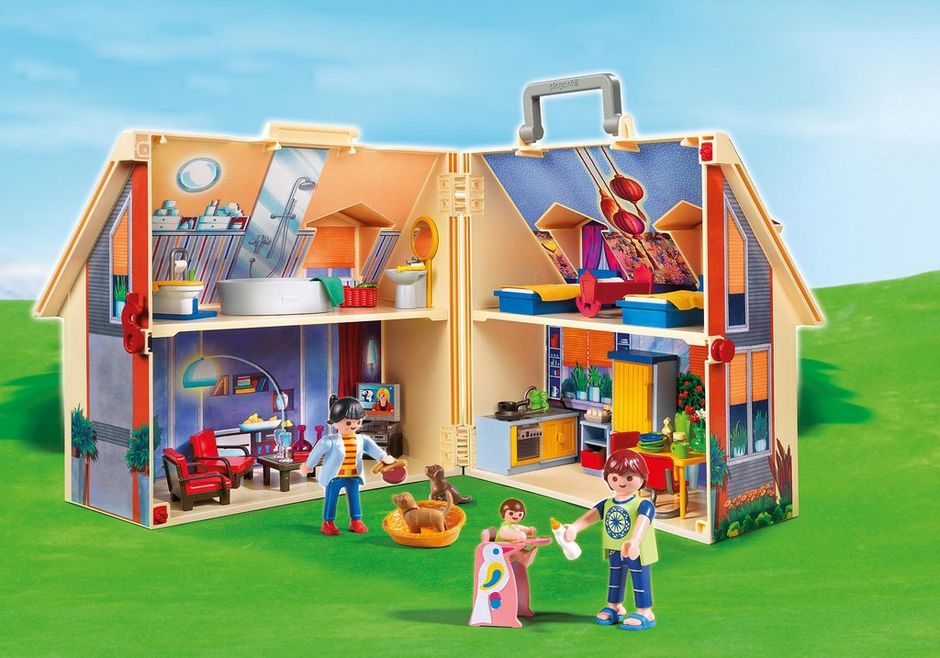 3 Storey Play Set f/Dolls Wooden Dolls House w/ Furniture &Accessories Included 