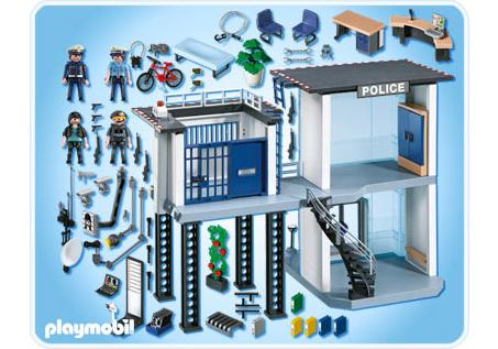 playmobil police station with alarm system