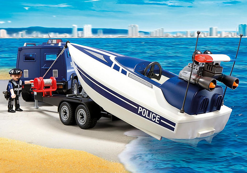 5187 Police Truck with Speedboat detail image 4