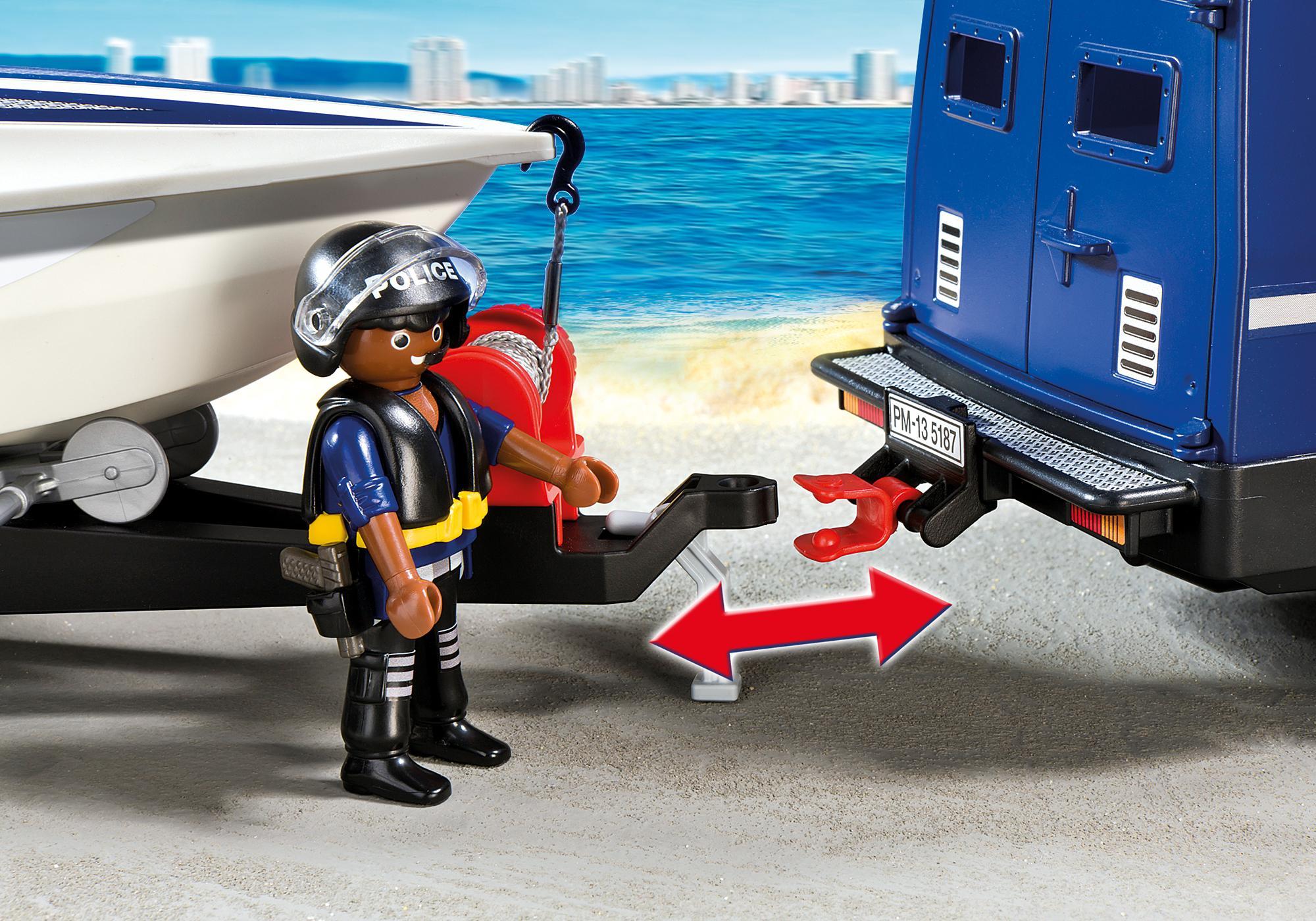 playmobil 5187 police truck with speedboat