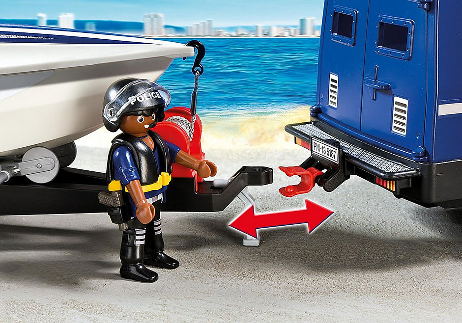 5187 Police Truck with Speedboat detail image 5