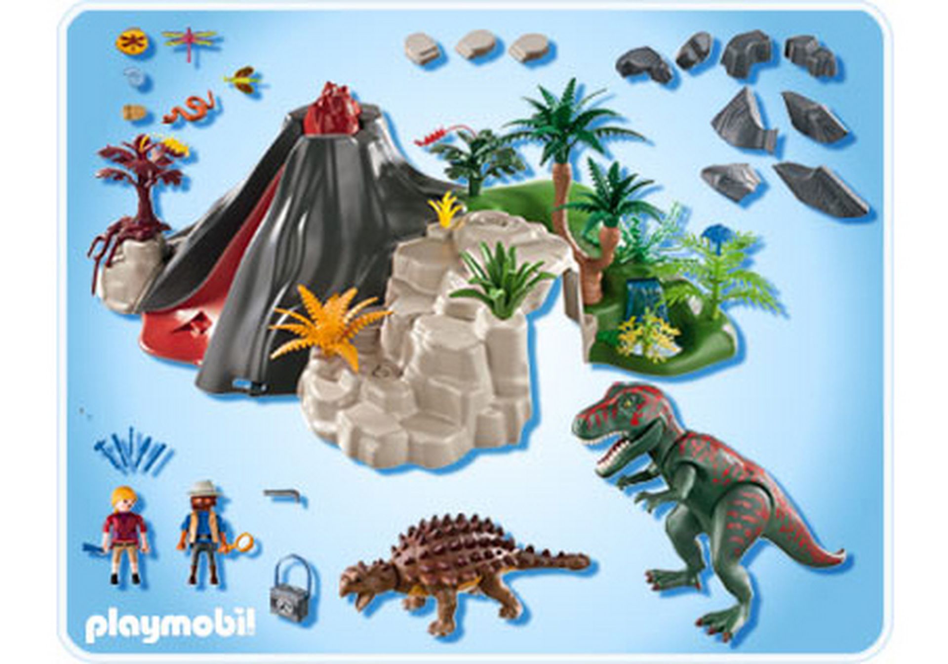 Playmobil Felsen für Dinosaurier aus 5621 Pflanzen Landschaft 