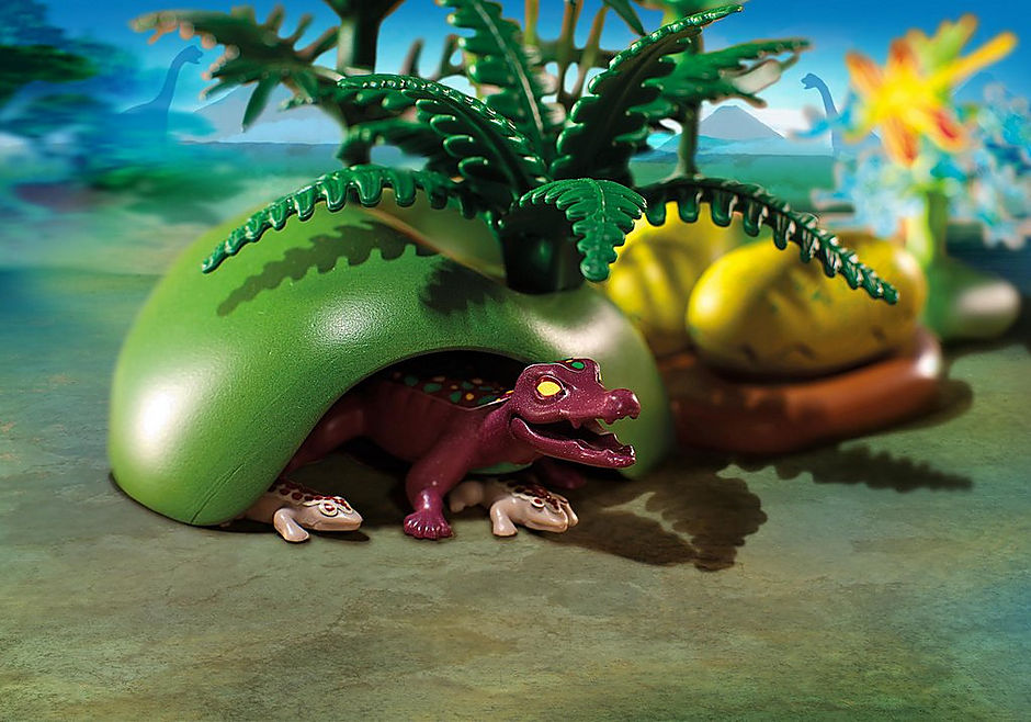 5232 Stégosaure et ses bébés avec fôret detail image 6