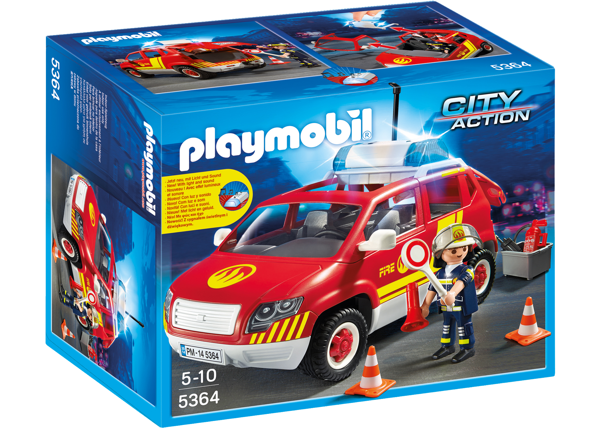 playmobil fire chief car