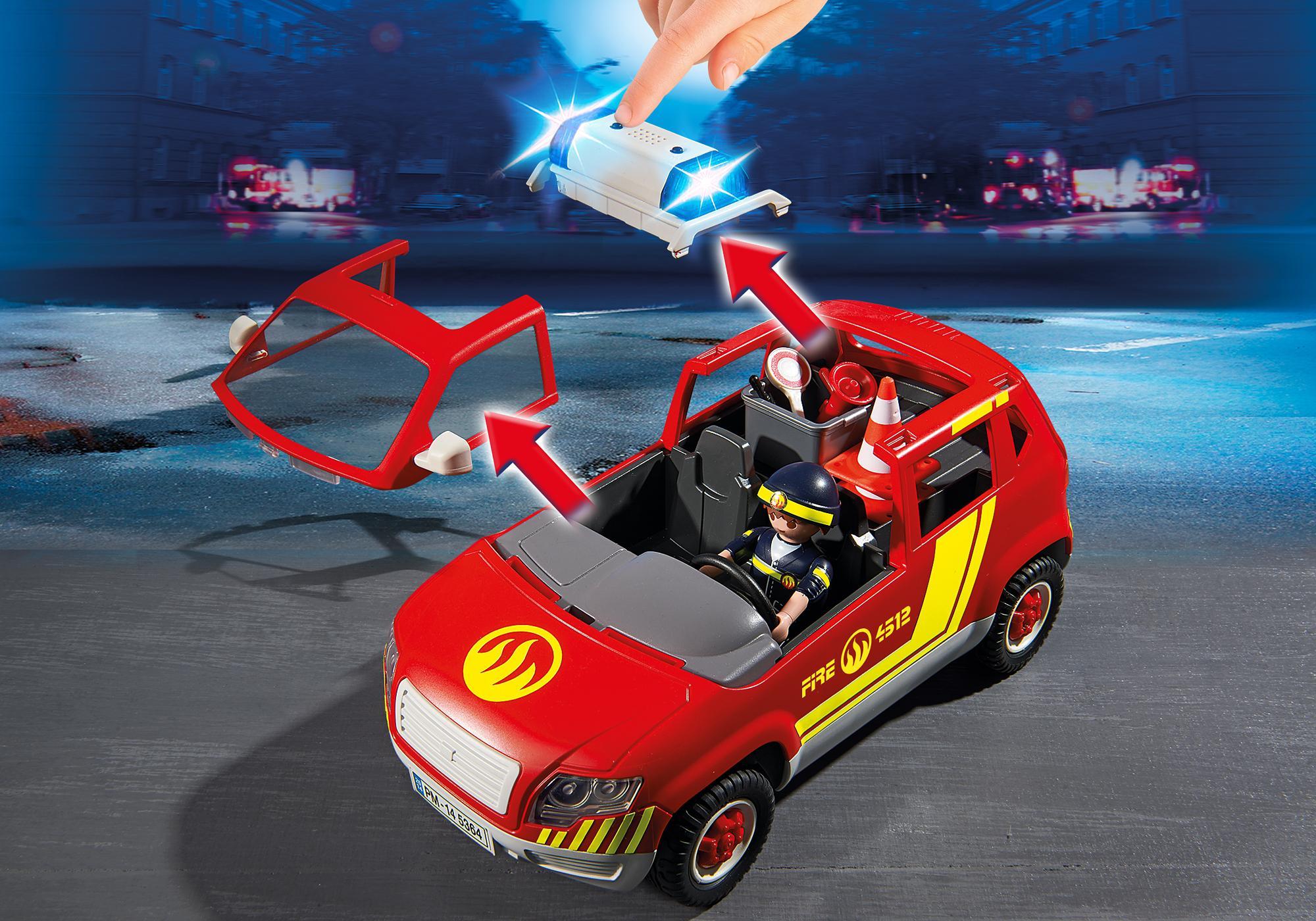 playmobil fire chief car