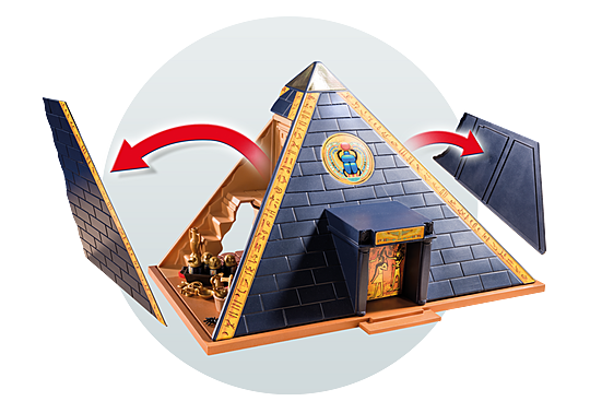 Collectable Playmobil Toys Egyptian Pharaoh's Pyramid With Hidden Tombs and  Traps 3 Egyptian Figures With Weapons and Many Accessories 