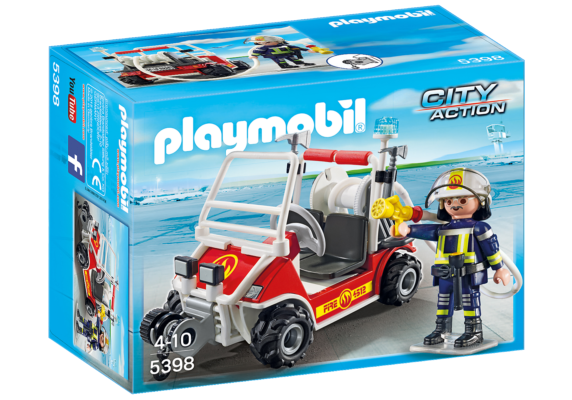 Playmobil Quad Vehicle Accessory 4x4 Friction Firefighters + Winch & Hook