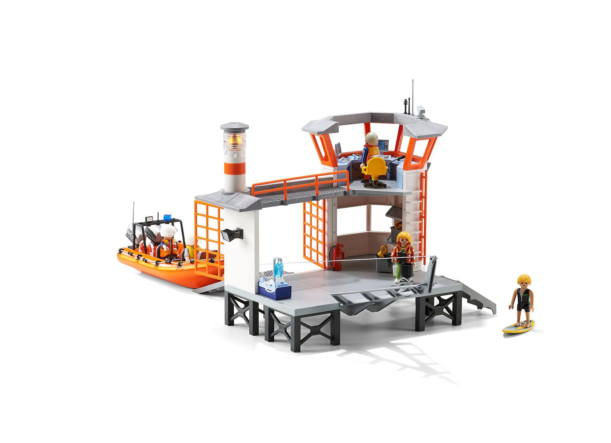 playmobil coast guard station with lighthouse