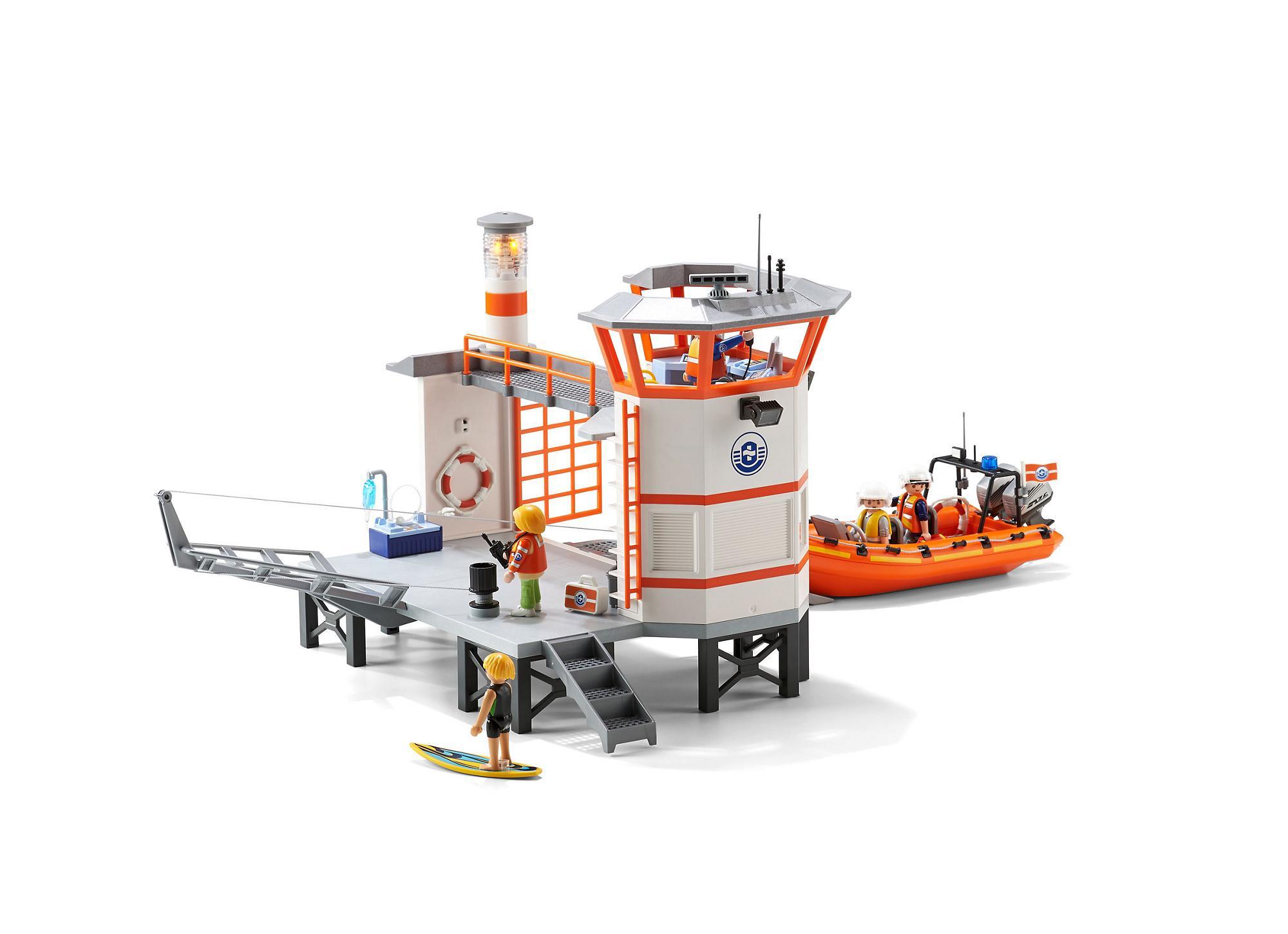 playmobil coast guard station with lighthouse
