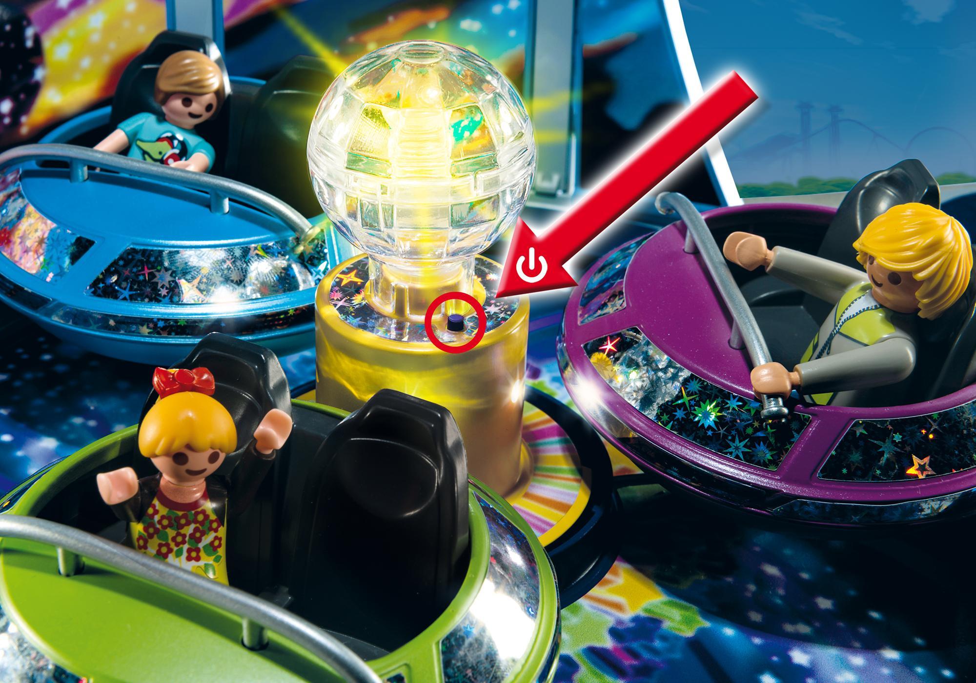 playmobil spinning spaceship ride with lights