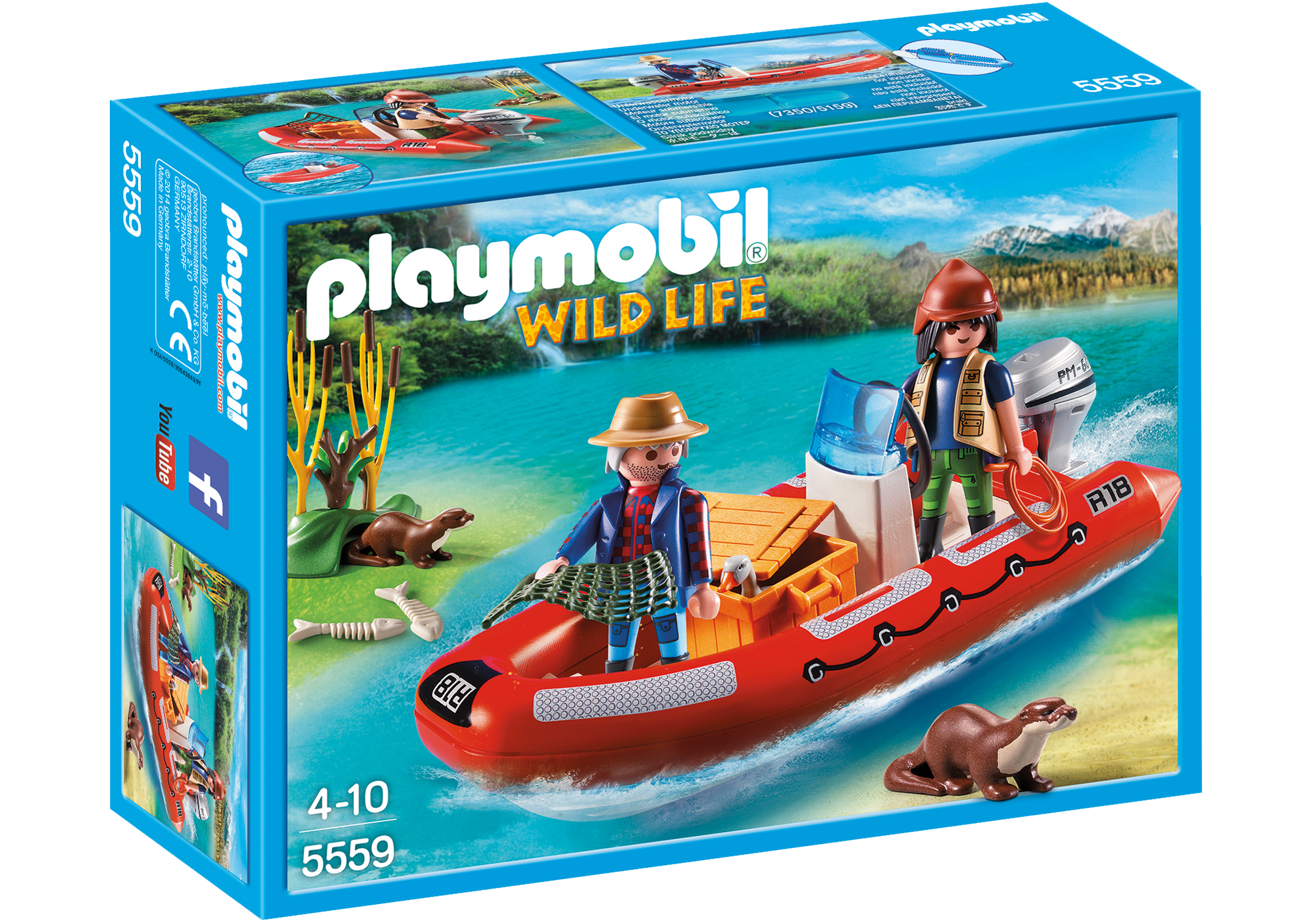 playmobil inflatable boat with explorers