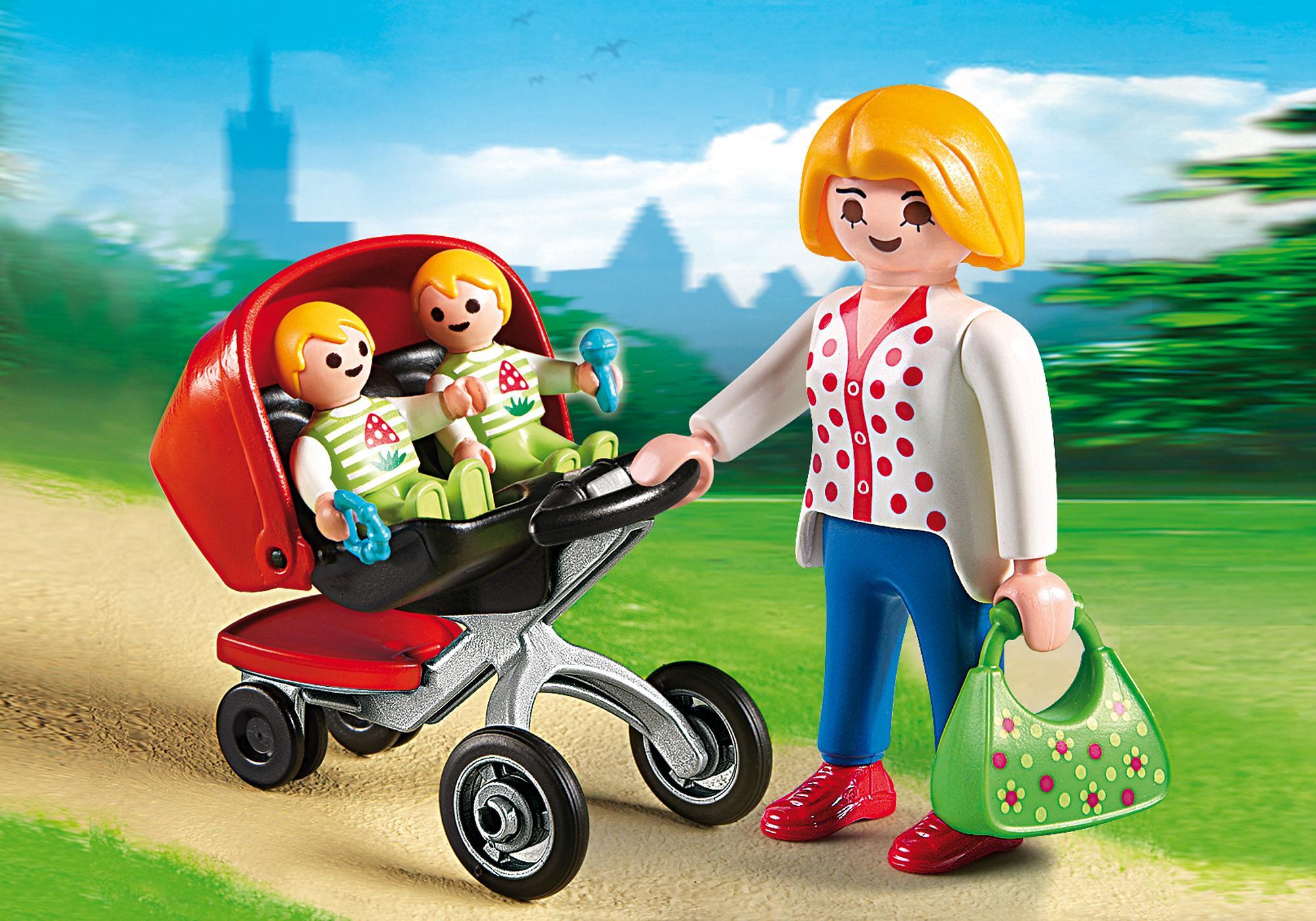 playmobil maman avec bébé poussette