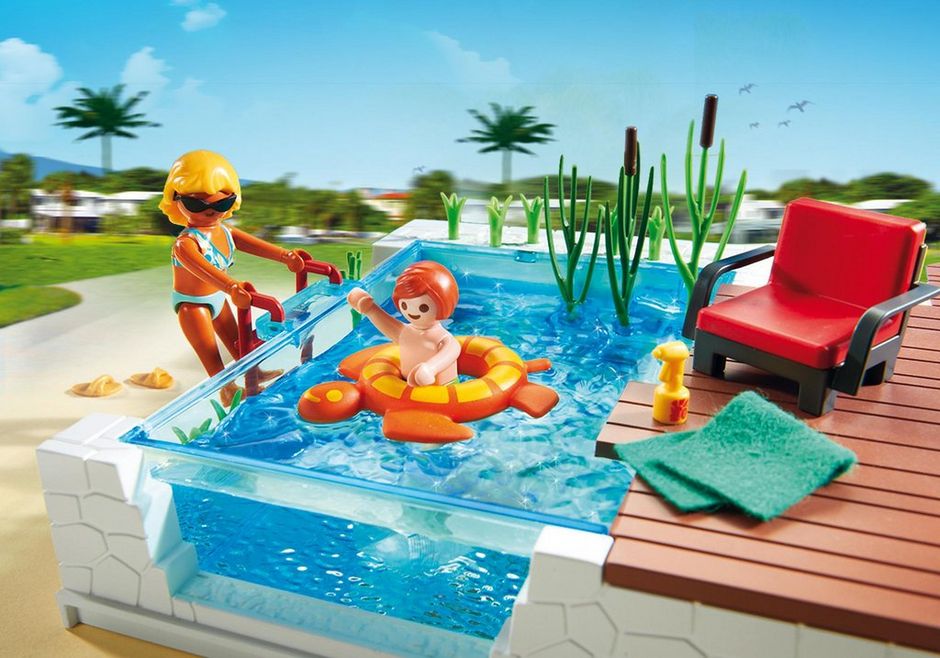 Playmobil 5575 City Life Luxury Mansion Swimming Pool With Terrace NIB 