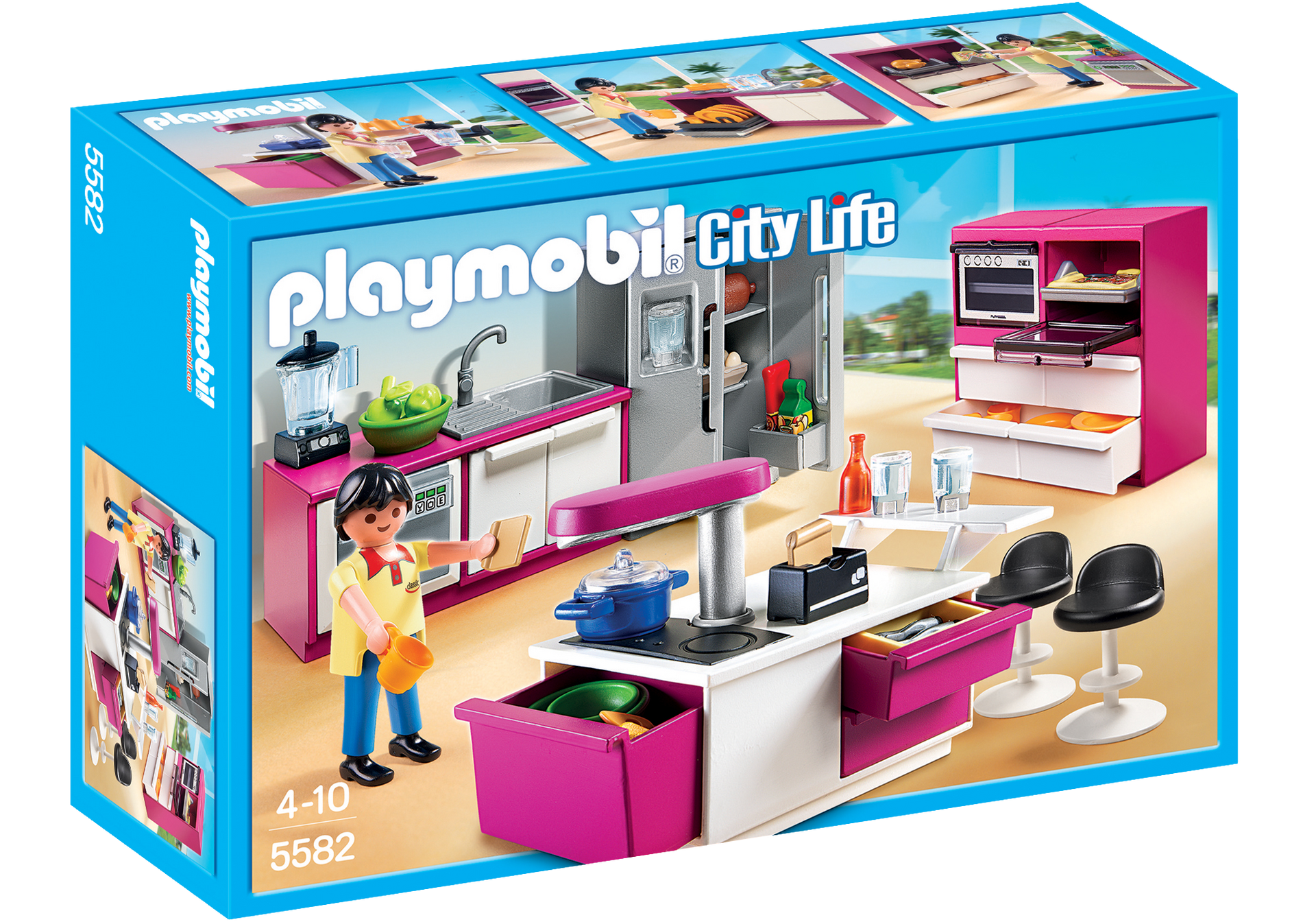 Playmobil kitchen SET OF SIX IDENTICAL TRANSLUCENT BLUE BOTTLES 