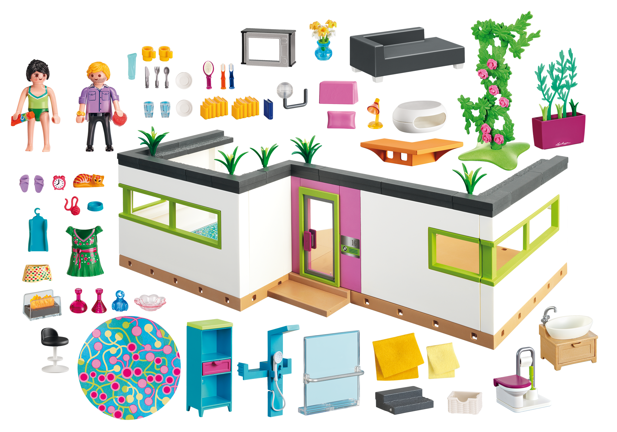 maison moderne playmobil studio des invités