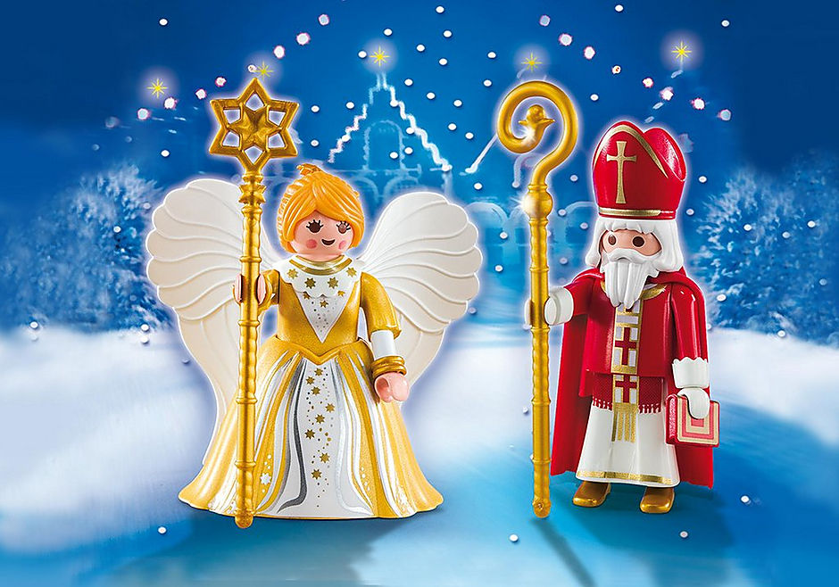 5592 Sankt Nikolaus og juleengel detail image 1