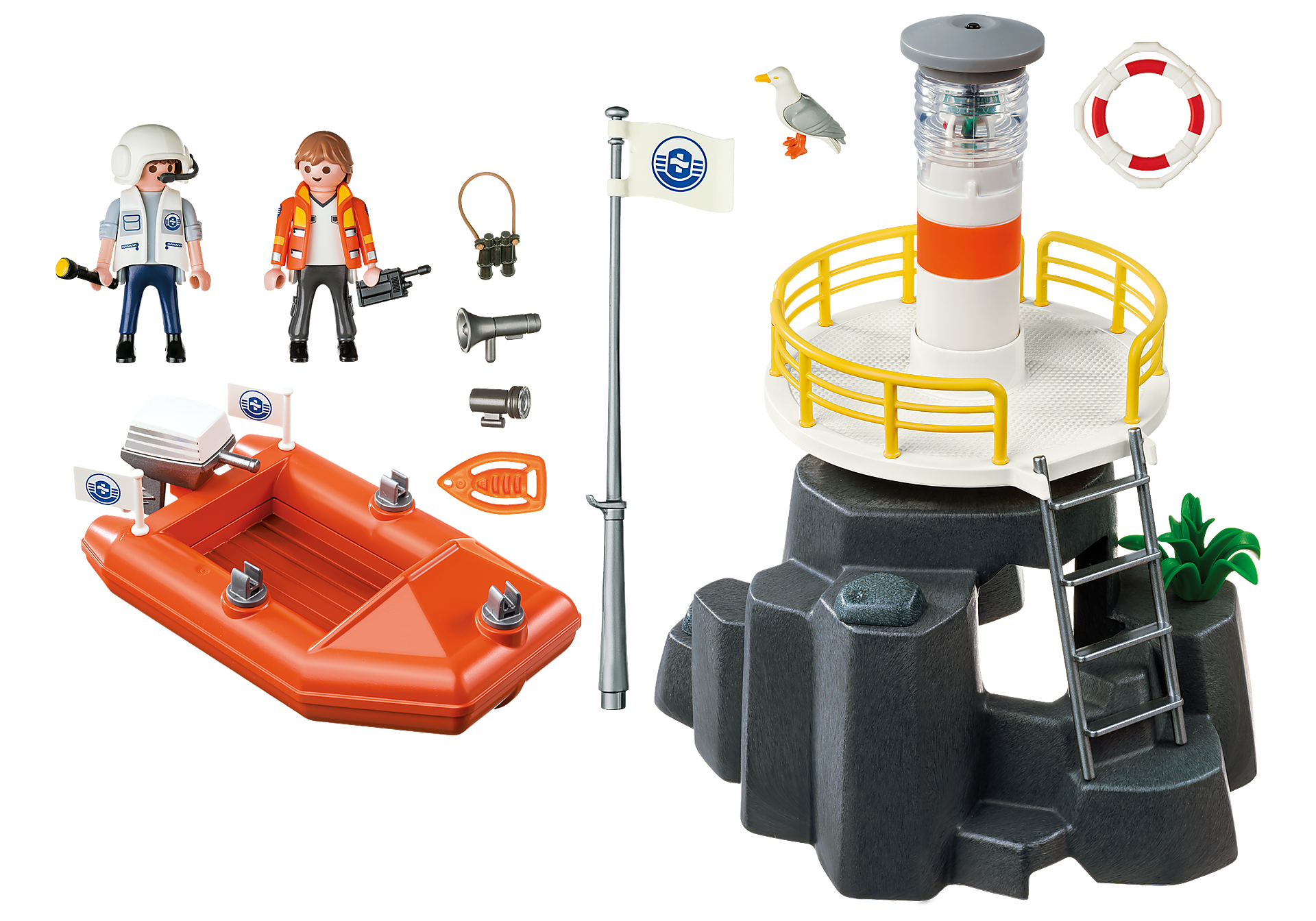 compensar Borde influenza Lighthouse with Lifeboat - 5626 | PLAYMOBIL®