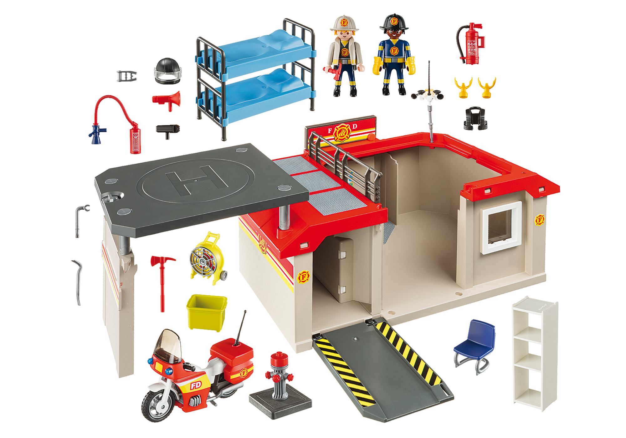 foldout fire station playset