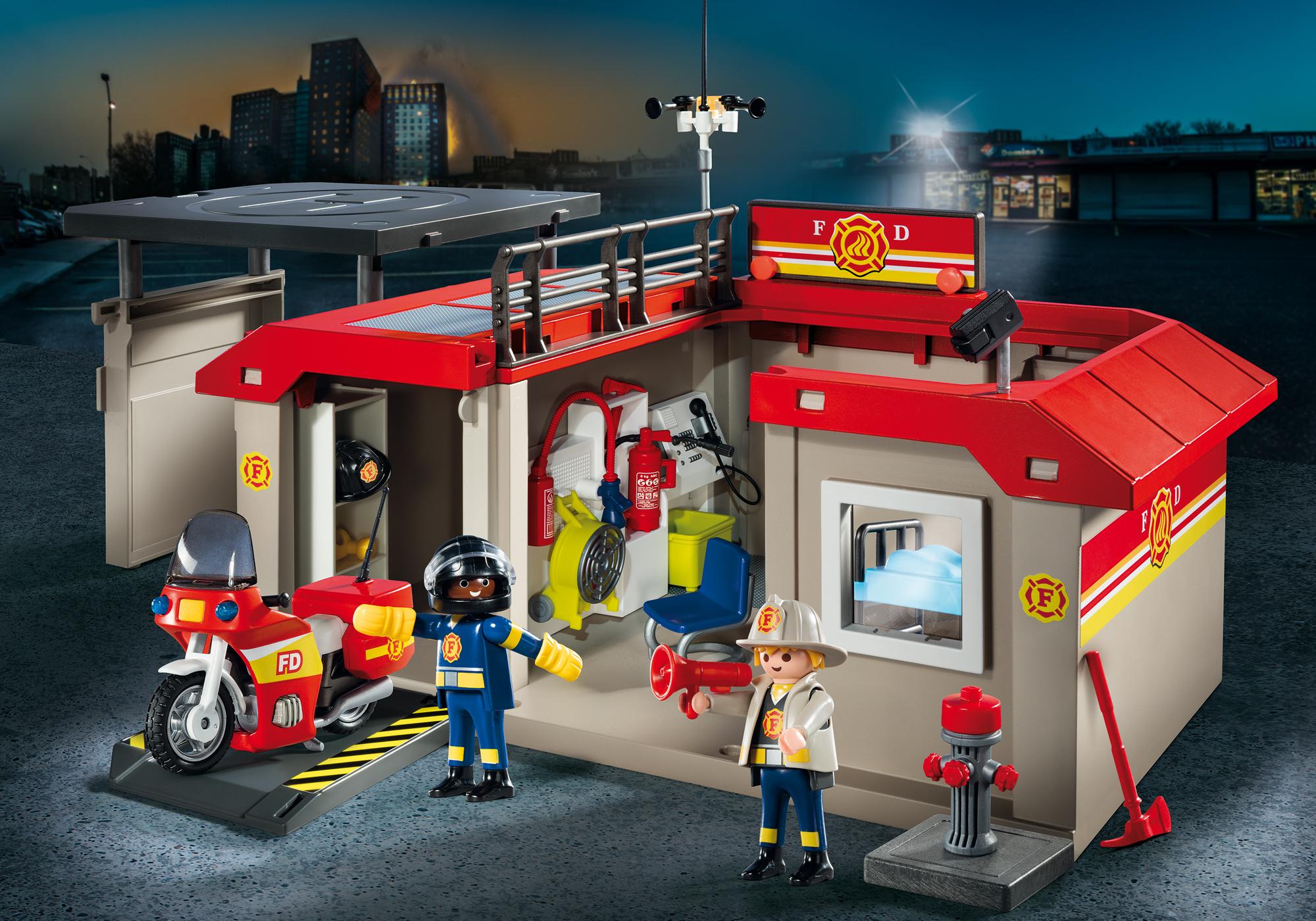 foldout fire station playset