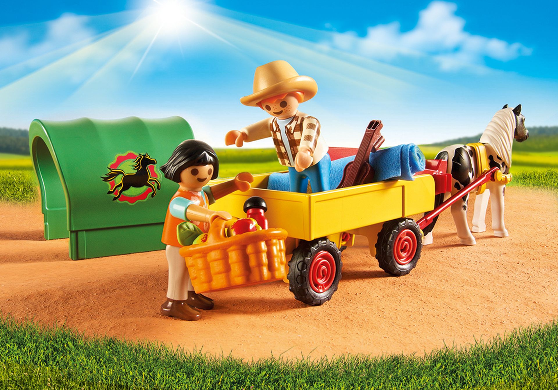 PLAYMOBIL 5686 Picnic With Pony Wagon for sale online 