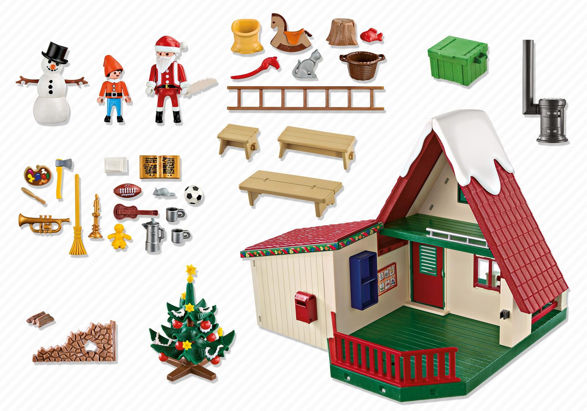Playmobil Base Décor en Carton à Plier Scene de Noël Chalet NEW 