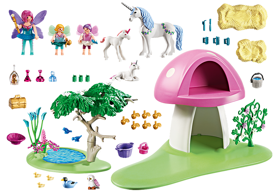 6055 Fairies with Toadstool House detail image 3