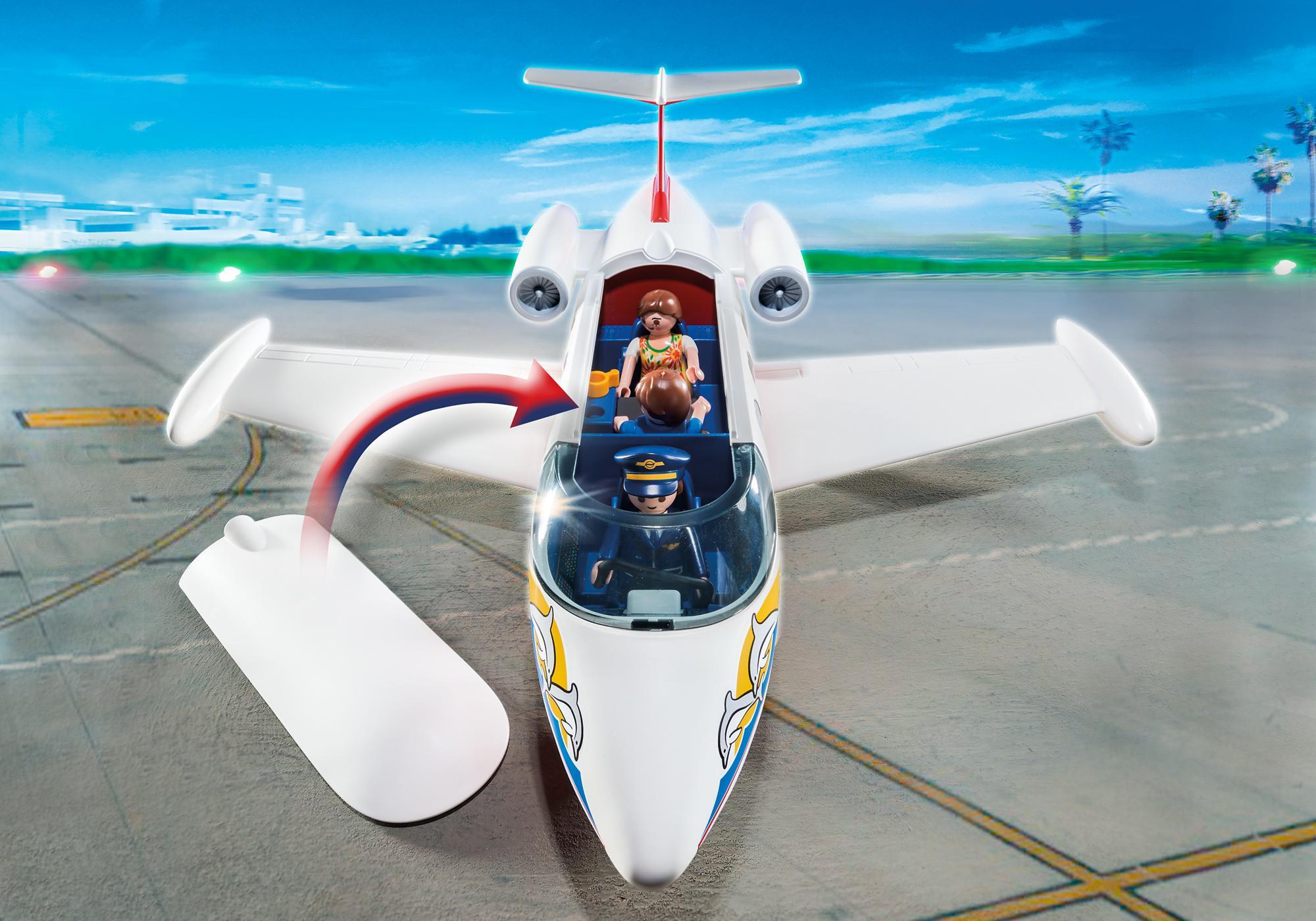 playmobil avion avec pilote et touristes