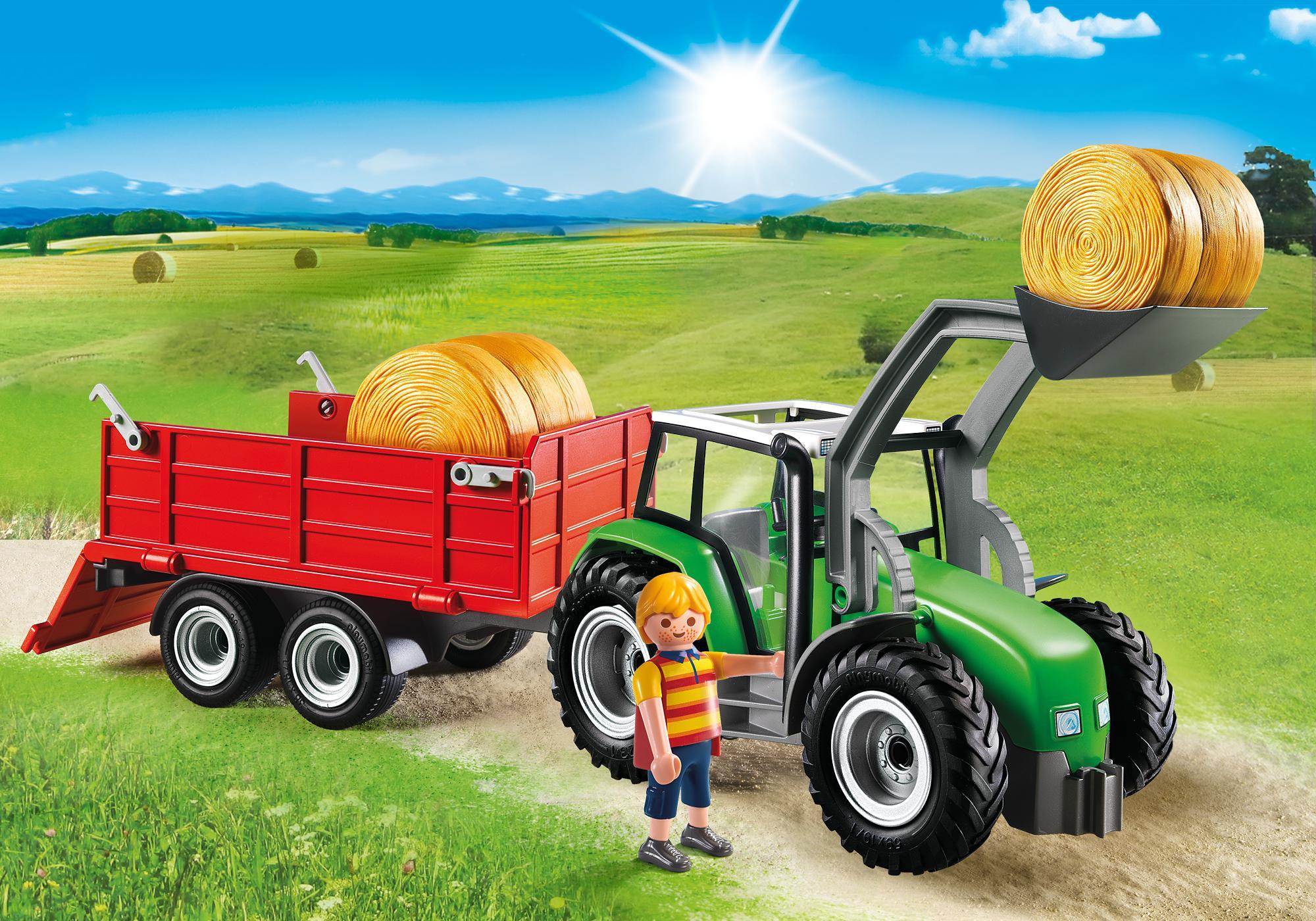 Playmobil Tractor Met Aanhangwagen playmobil kopen in de aanbieding