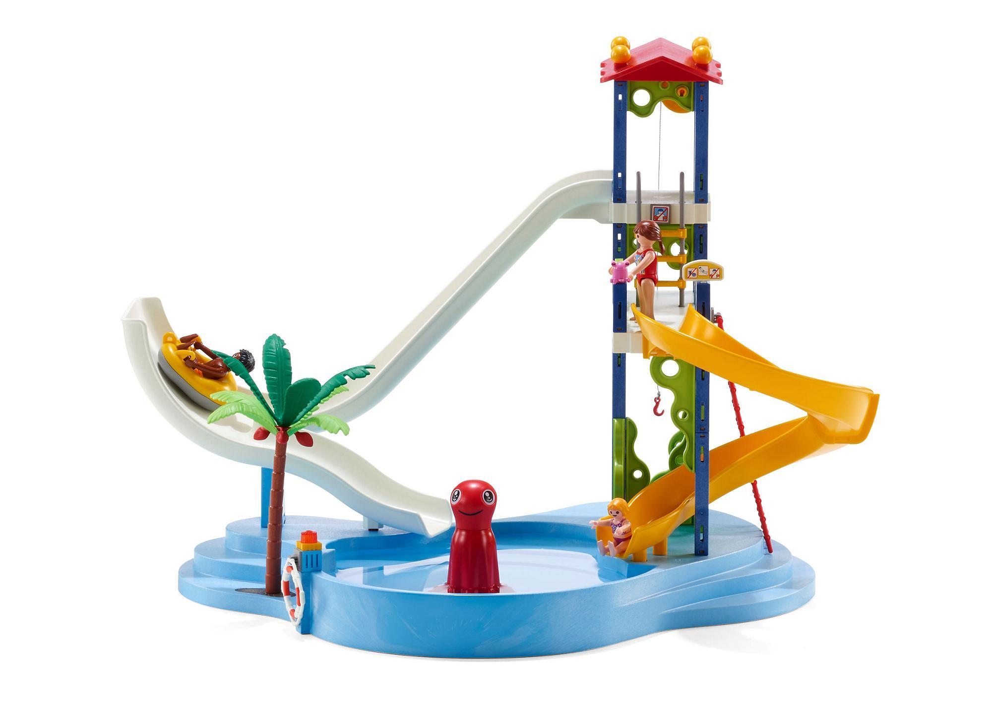 playmobil water park with slides playset