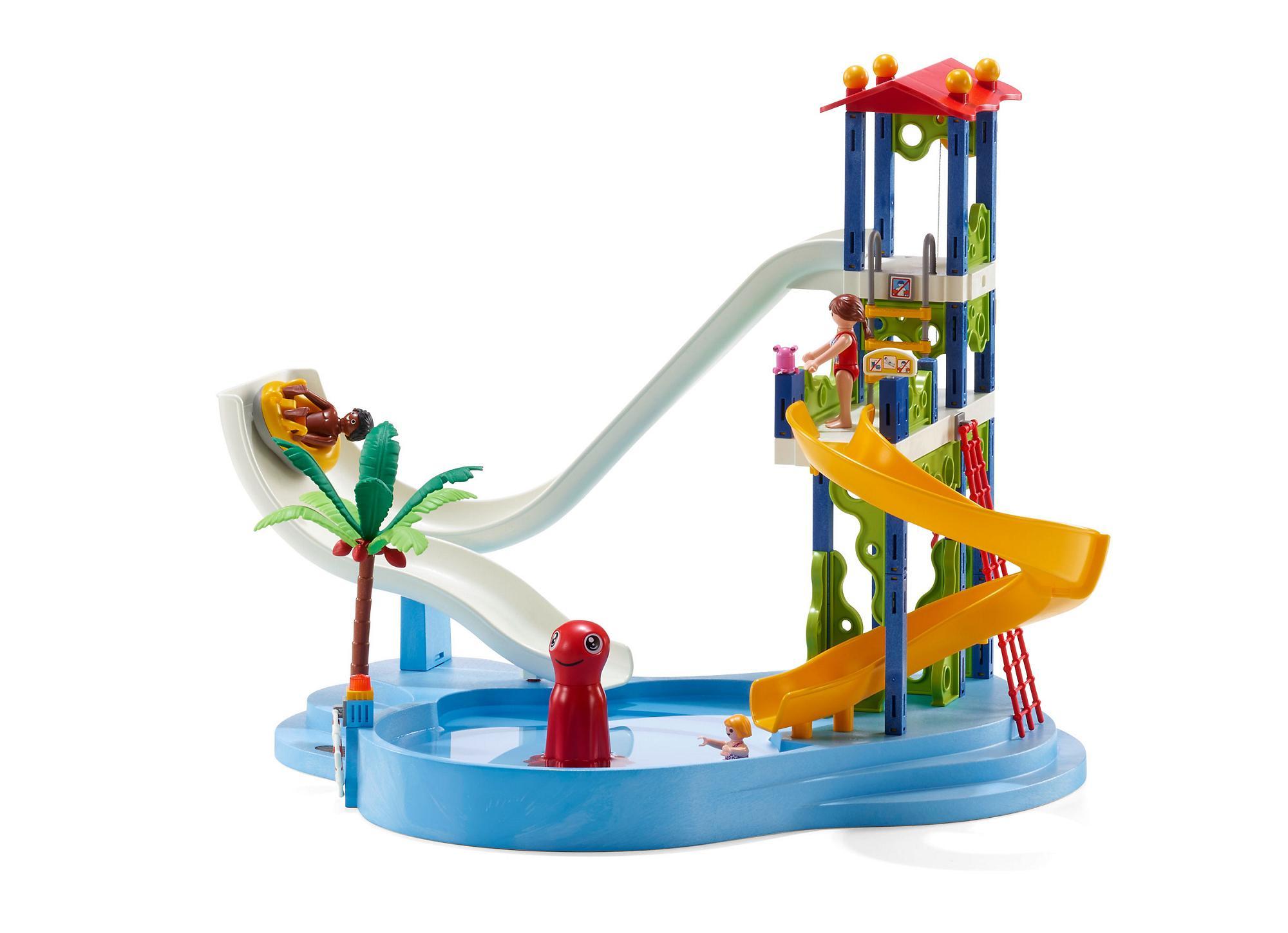 playmobil water park with slides playset