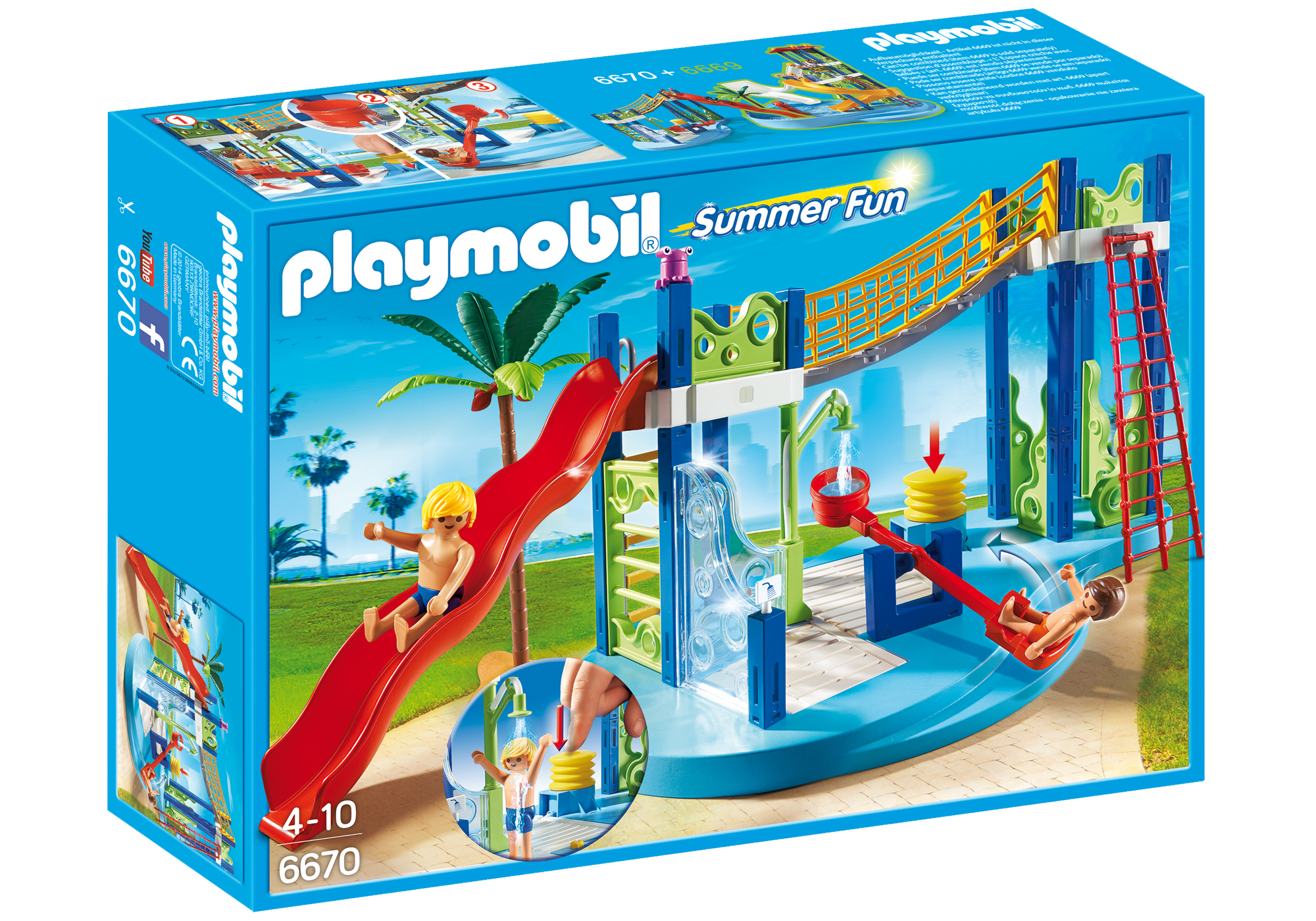 playmobil water park with slides playset