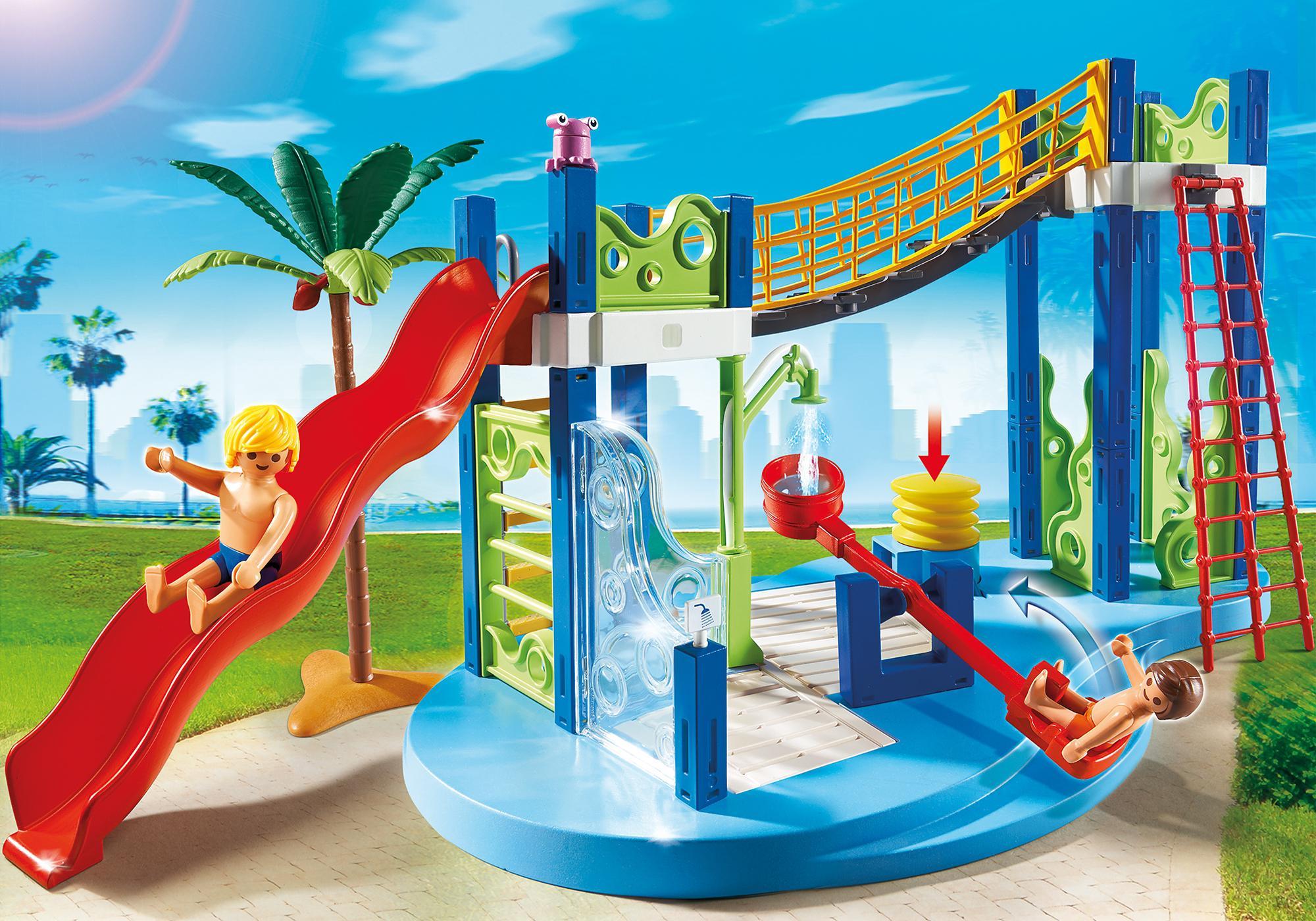 playmobil water park with slides playset