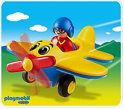 Playmobil 1.2.3 - Avion avec pilote et vacancière - 70185 – Yoti