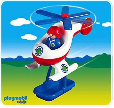 playmobil 123 helicoptere pompier