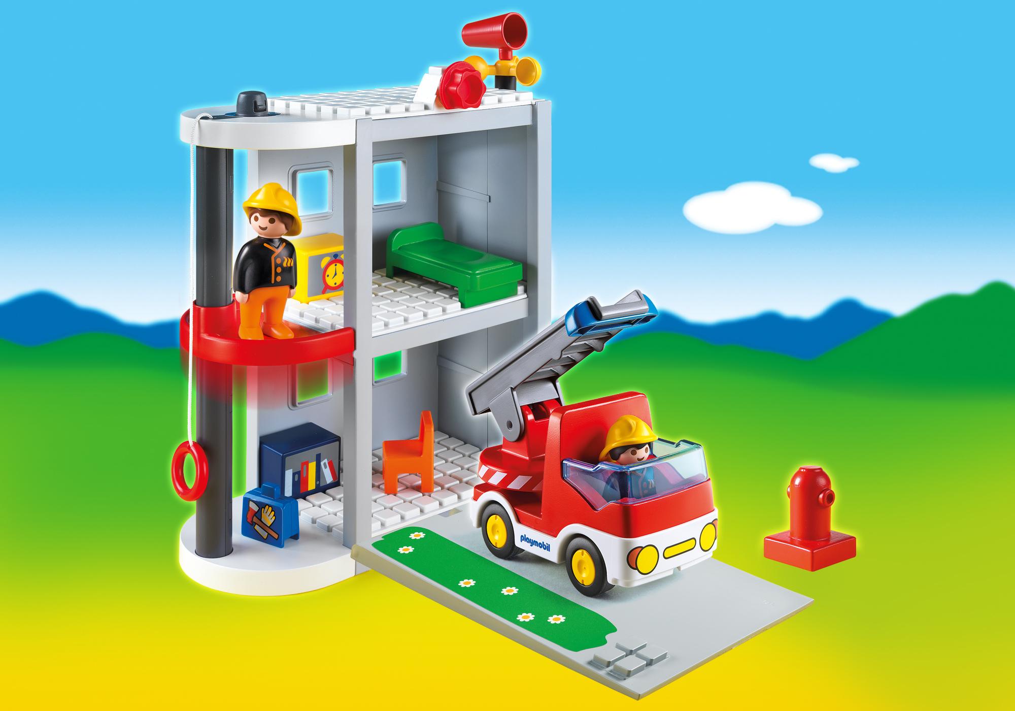 caserne pompier playmobil 123