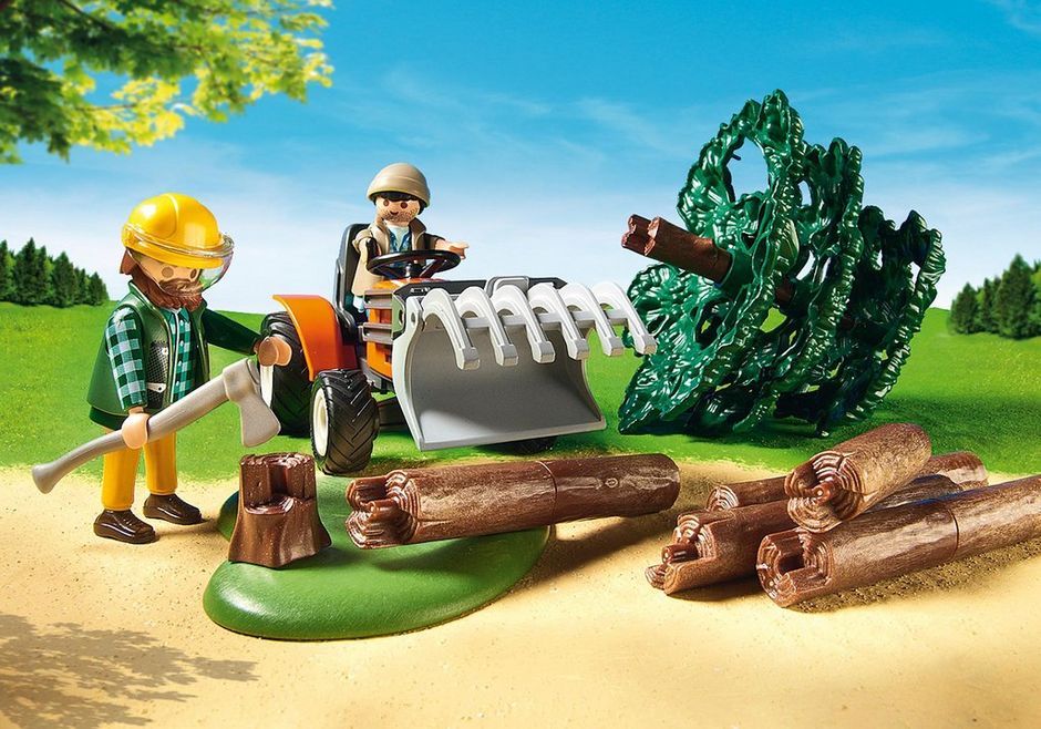 Playmobil city life Holzfäller mit Kettensäge top 