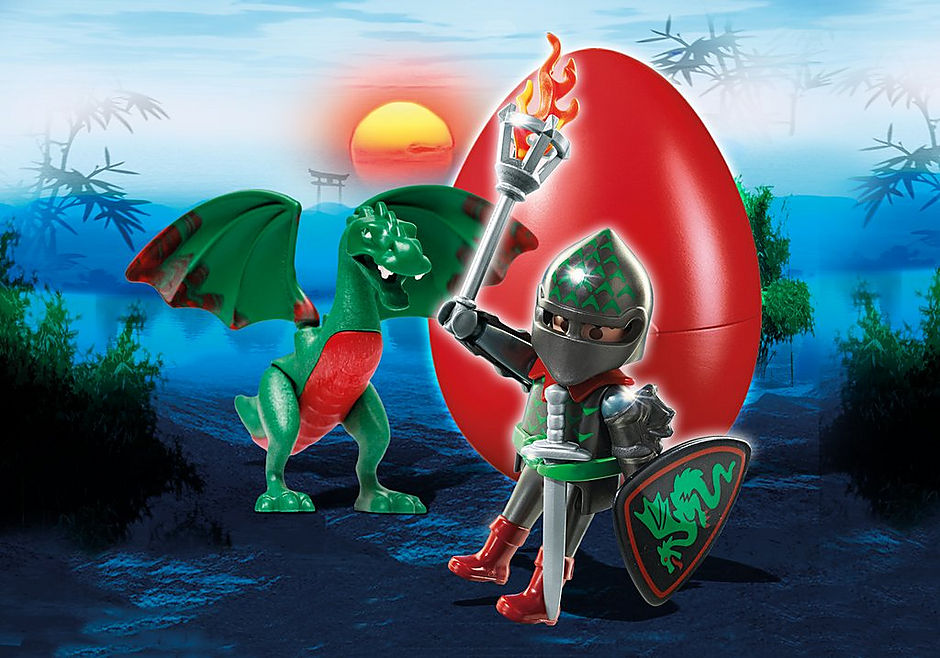 6836 Combattant avec dragon vert detail image 1